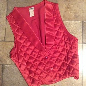 Vintage 80's hot Pink Satin Vest